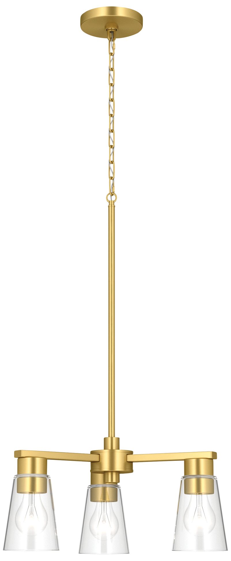 Image 4 Kichler Stamos 18" 3-Light Chandelier with Clear Glass in Brushed Gold more views