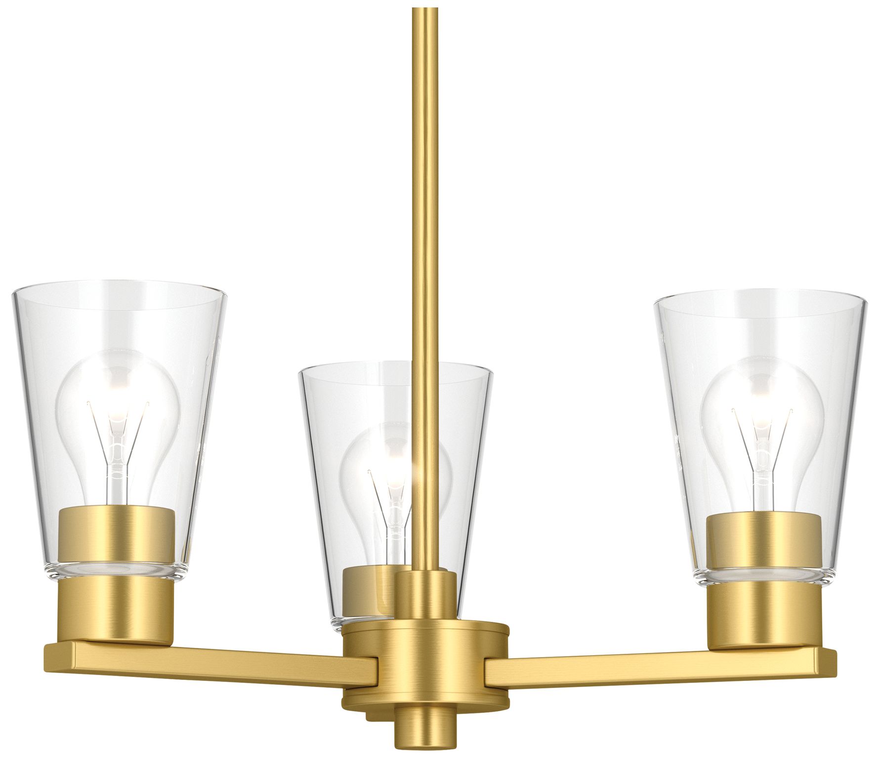 Image 7 Kichler Stamos 18" 3-Light Chandelier with Clear Glass in Brushed Gold more views