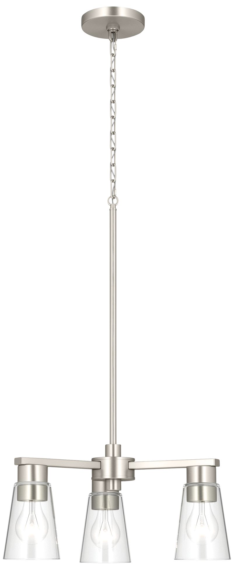 Image 4 Kichler Stamos 18" 3-Light Chandelier with Clear Glass in Brushed Nickel more views