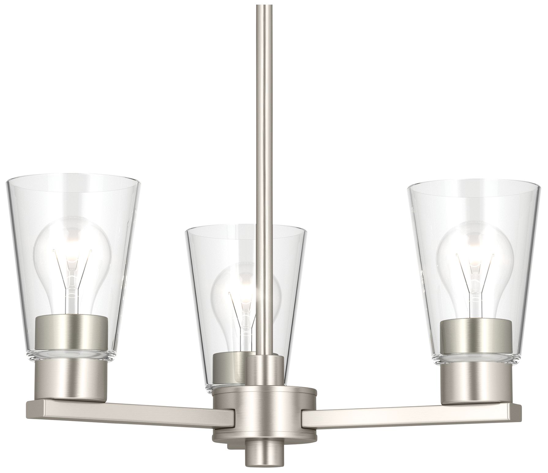 Image 7 Kichler Stamos 18" 3-Light Chandelier with Clear Glass in Brushed Nickel more views