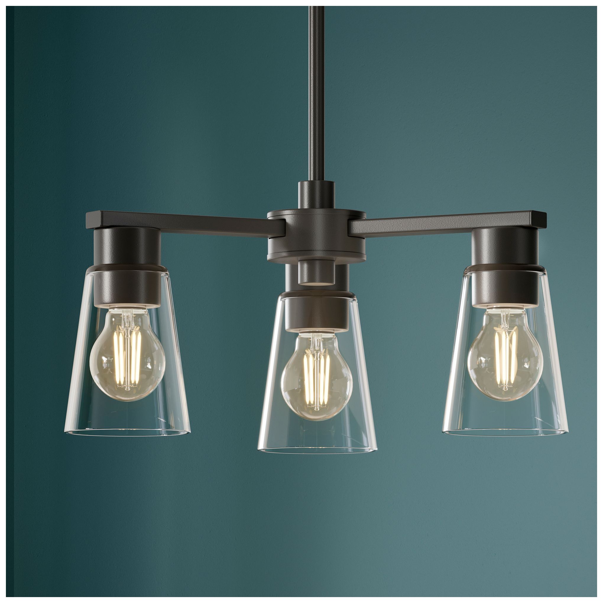 Image 2 Kichler Stamos 18" 3-Light Chandelier with Clear Glass in Olde Bronze more views