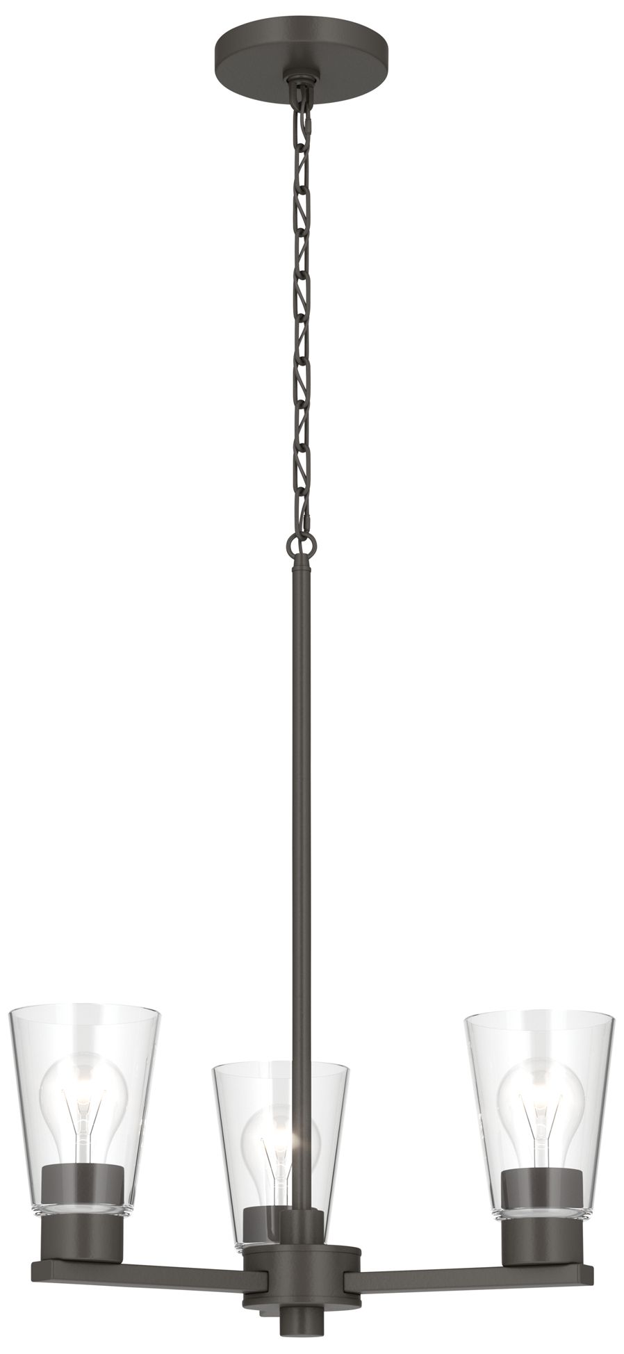 Image 3 Kichler Stamos 18" 3-Light Chandelier with Clear Glass in Olde Bronze more views