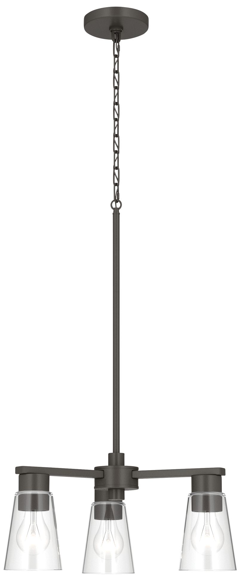 Image 4 Kichler Stamos 18" 3-Light Chandelier with Clear Glass in Olde Bronze more views