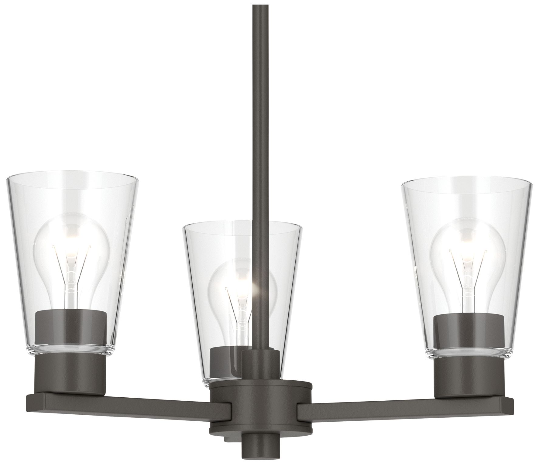 Image 7 Kichler Stamos 18" 3-Light Chandelier with Clear Glass in Olde Bronze more views