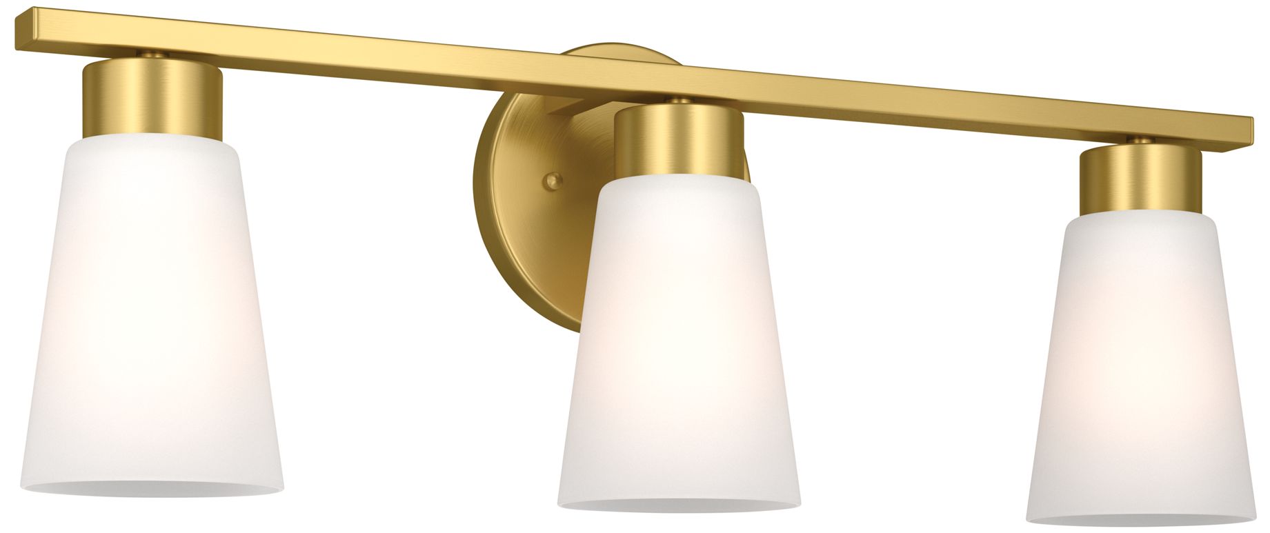 Kichler Stamos 22.25" 3-Light Brushed Gold Vanity Light Satin Etched Glass