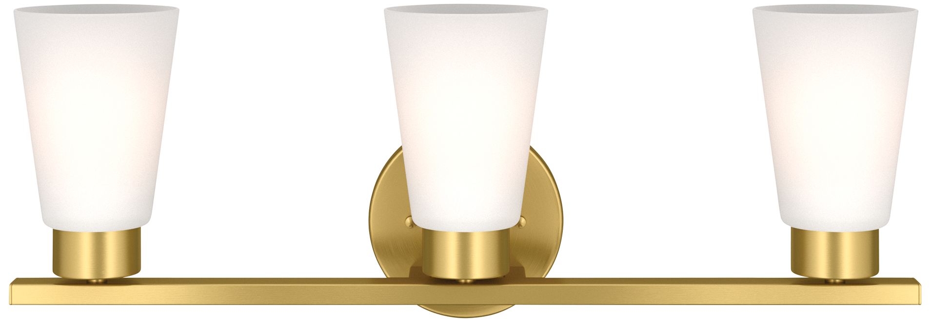 Image 3 Kichler Stamos 22.25" 3-Light Brushed Gold Vanity Light Satin Etched Glass more views