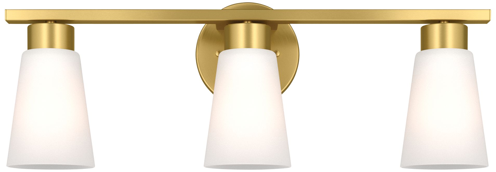 Image 6 Kichler Stamos 22.25" 3-Light Brushed Gold Vanity Light Satin Etched Glass more views