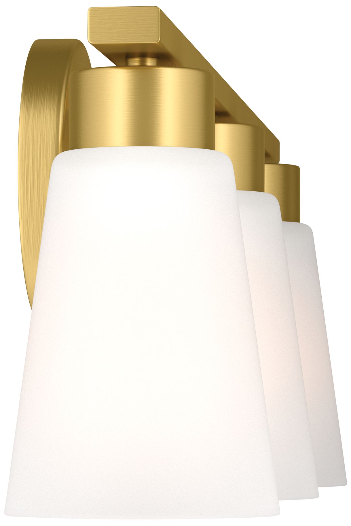 Image 7 Kichler Stamos 22.25" 3-Light Brushed Gold Vanity Light Satin Etched Glass more views