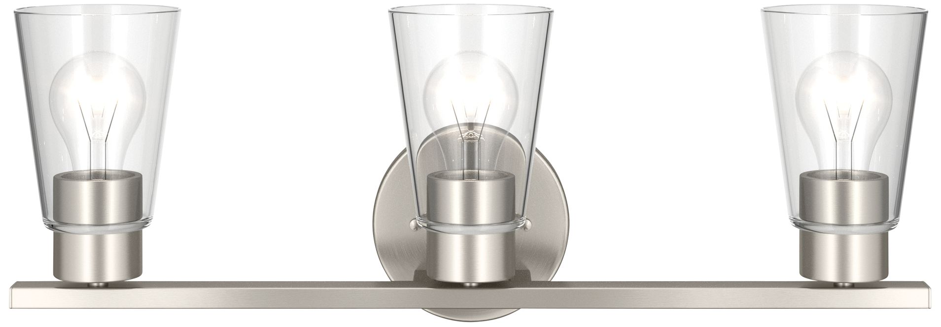 Image 3 Kichler Stamos 22.25" 3-Light Brushed Nickel Vanity Light with Clear Glass more views