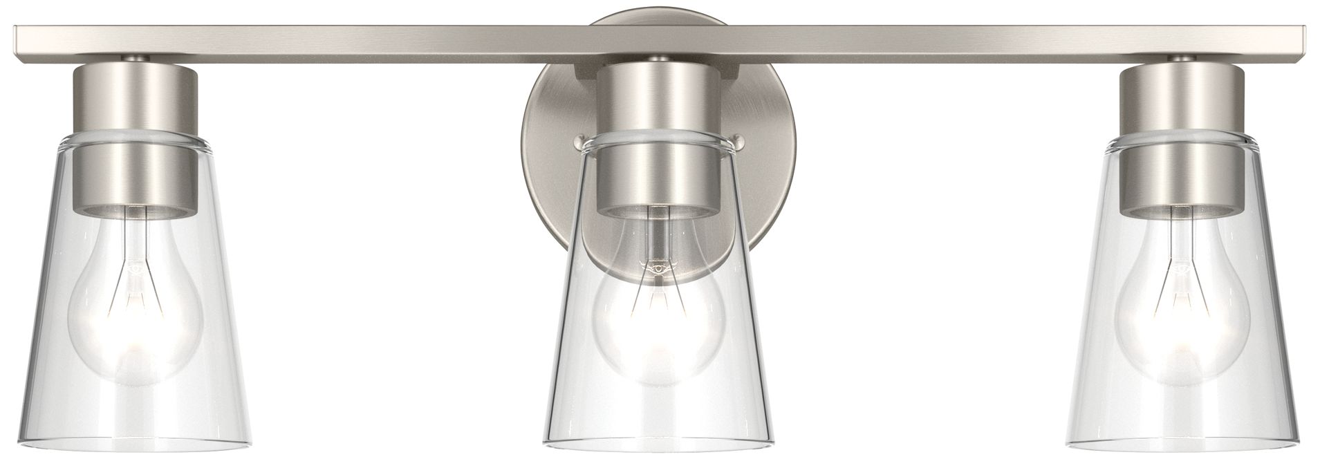 Image 6 Kichler Stamos 22.25" 3-Light Brushed Nickel Vanity Light with Clear Glass more views