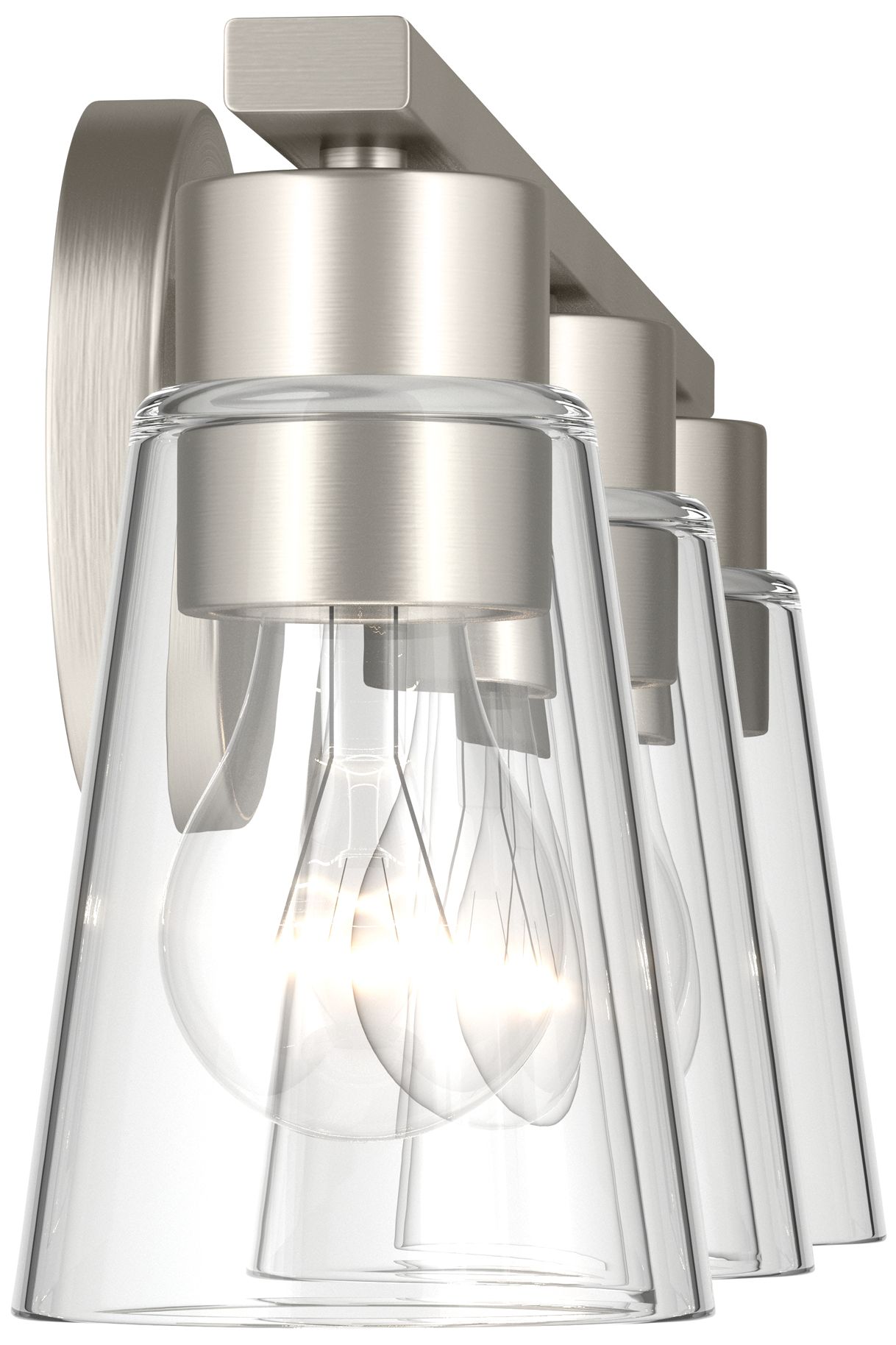 Image 7 Kichler Stamos 22.25" 3-Light Brushed Nickel Vanity Light with Clear Glass more views