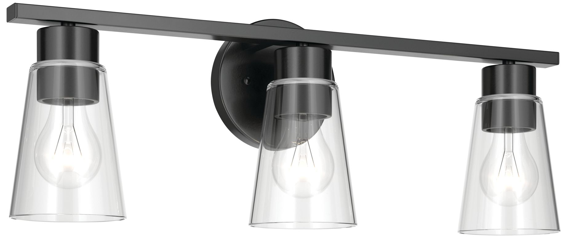 Kichler Stamos 22.25" 3-Light Vanity Light with Clear Glass in Black
