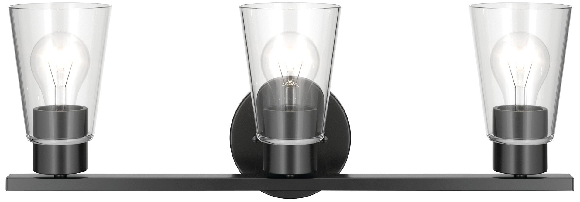 Image 3 Kichler Stamos 22.25" 3-Light Vanity Light with Clear Glass in Black more views