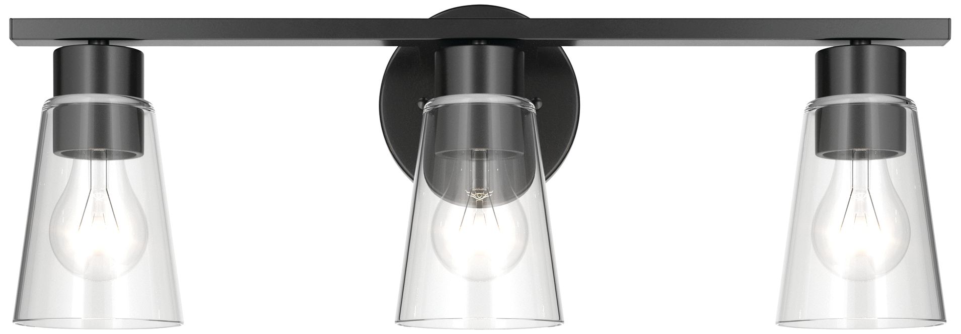 Image 6 Kichler Stamos 22.25" 3-Light Vanity Light with Clear Glass in Black more views