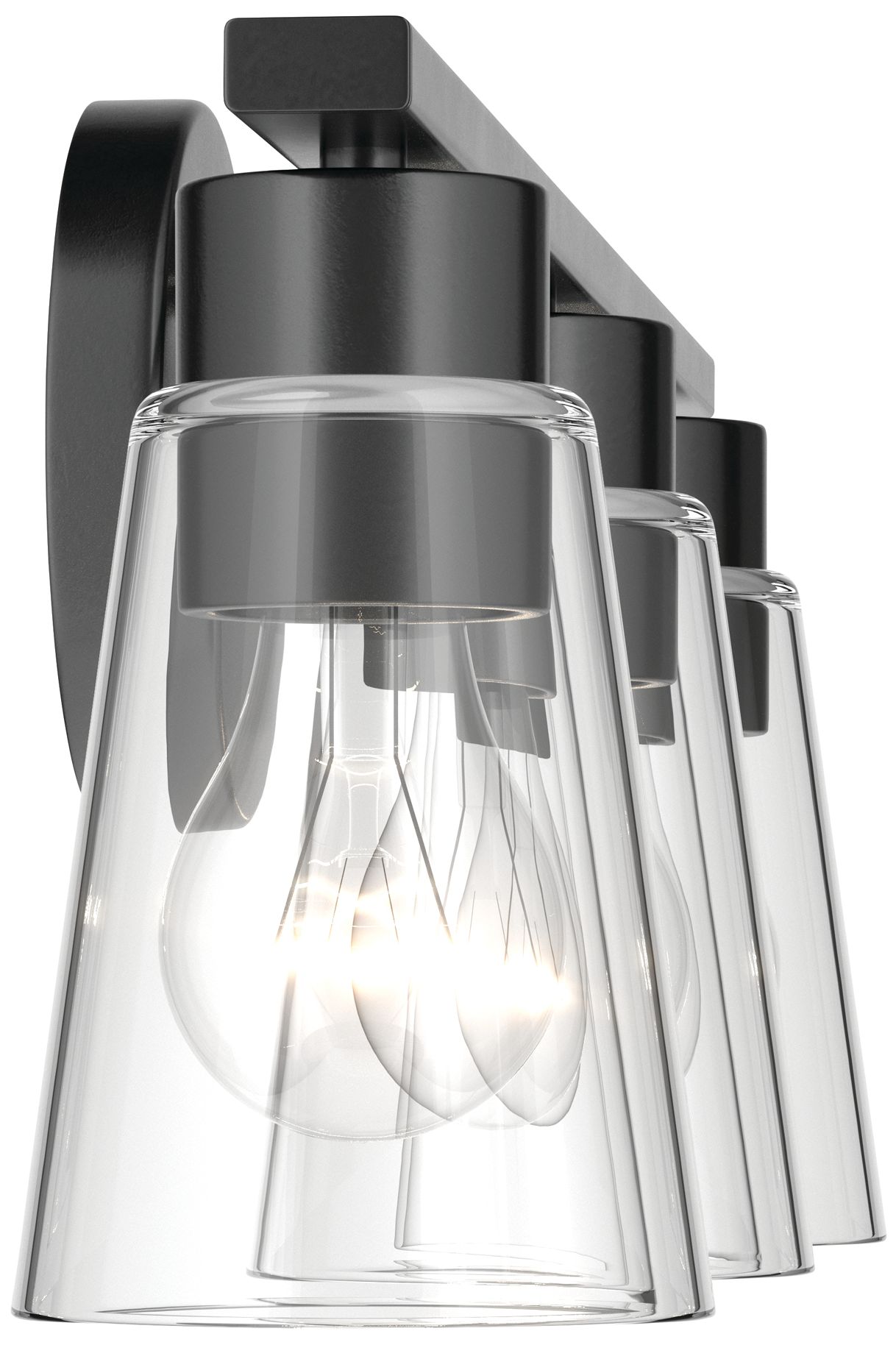 Image 7 Kichler Stamos 22.25" 3-Light Vanity Light with Clear Glass in Black more views