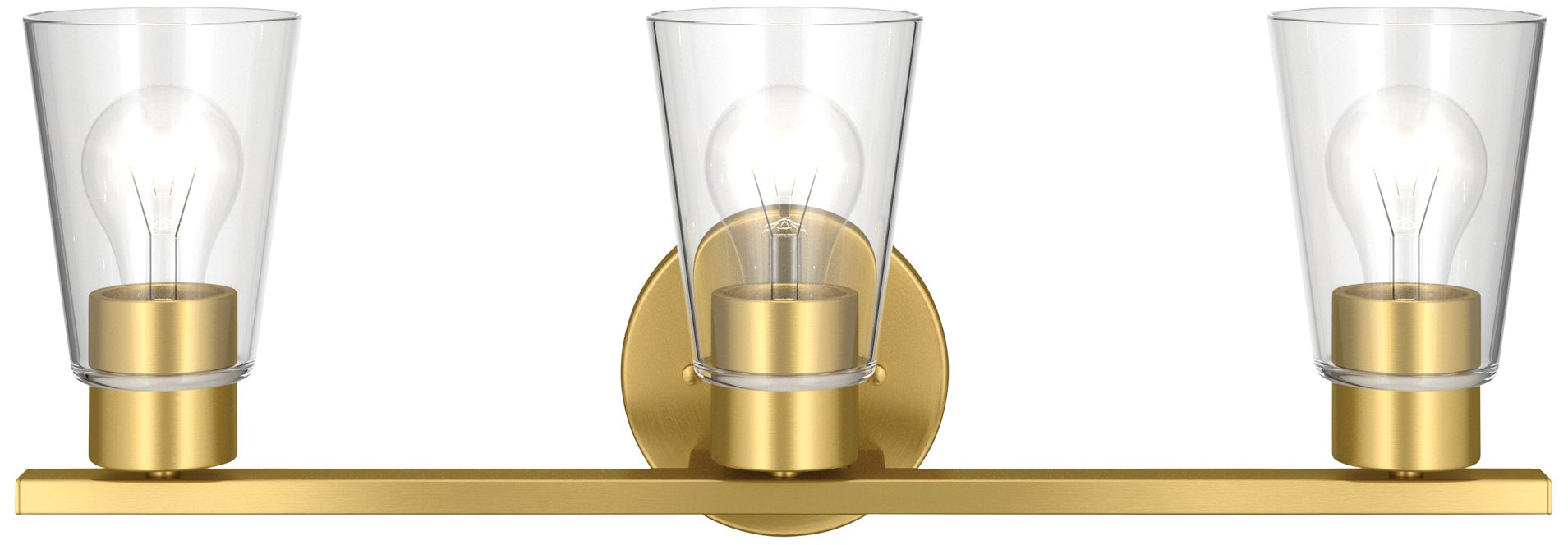 Image 3 Kichler Stamos 22.25" 3-Light Vanity Light with Clear Glass in Brushed Gold more views