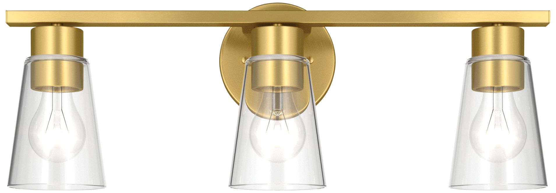 Image 6 Kichler Stamos 22.25" 3-Light Vanity Light with Clear Glass in Brushed Gold more views