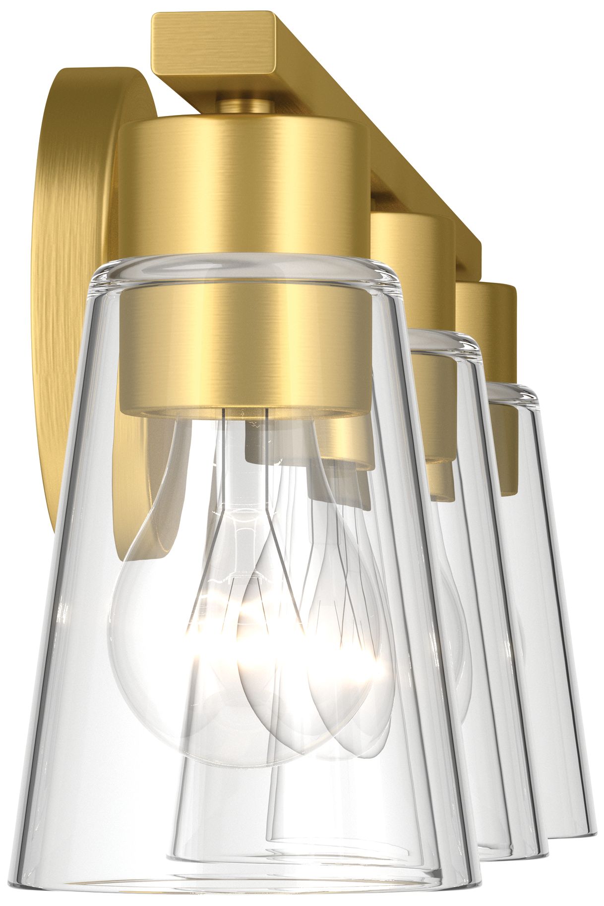 Image 7 Kichler Stamos 22.25" 3-Light Vanity Light with Clear Glass in Brushed Gold more views