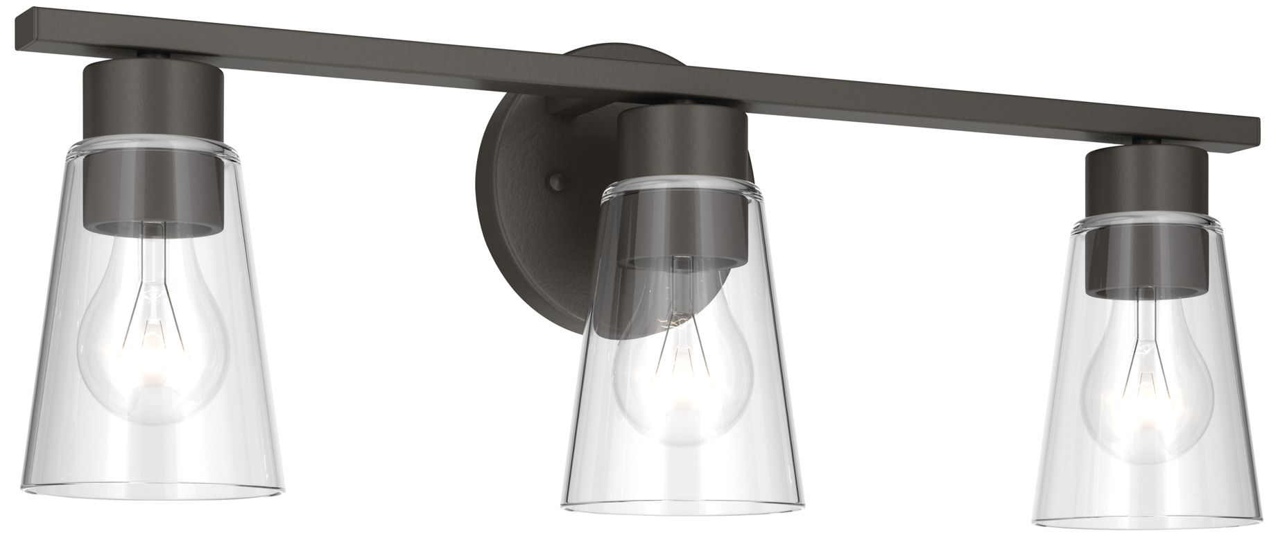 Kichler Stamos 22.25" 3-Light Vanity Light with Clear Glass in Olde Bronze