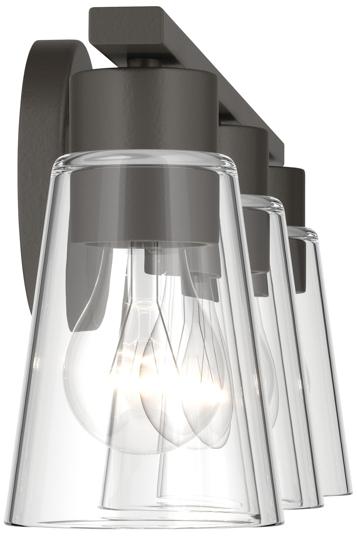 Image 7 Kichler Stamos 22.25" 3-Light Vanity Light with Clear Glass in Olde Bronze more views