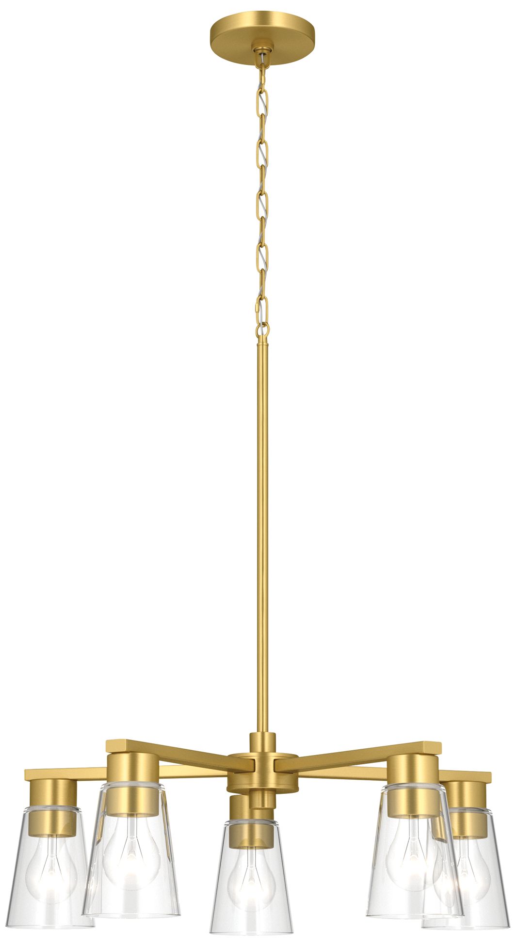 Image 4 Kichler Stamos 24" 5-Light Chandelier with Clear Glass in Brushed Gold more views