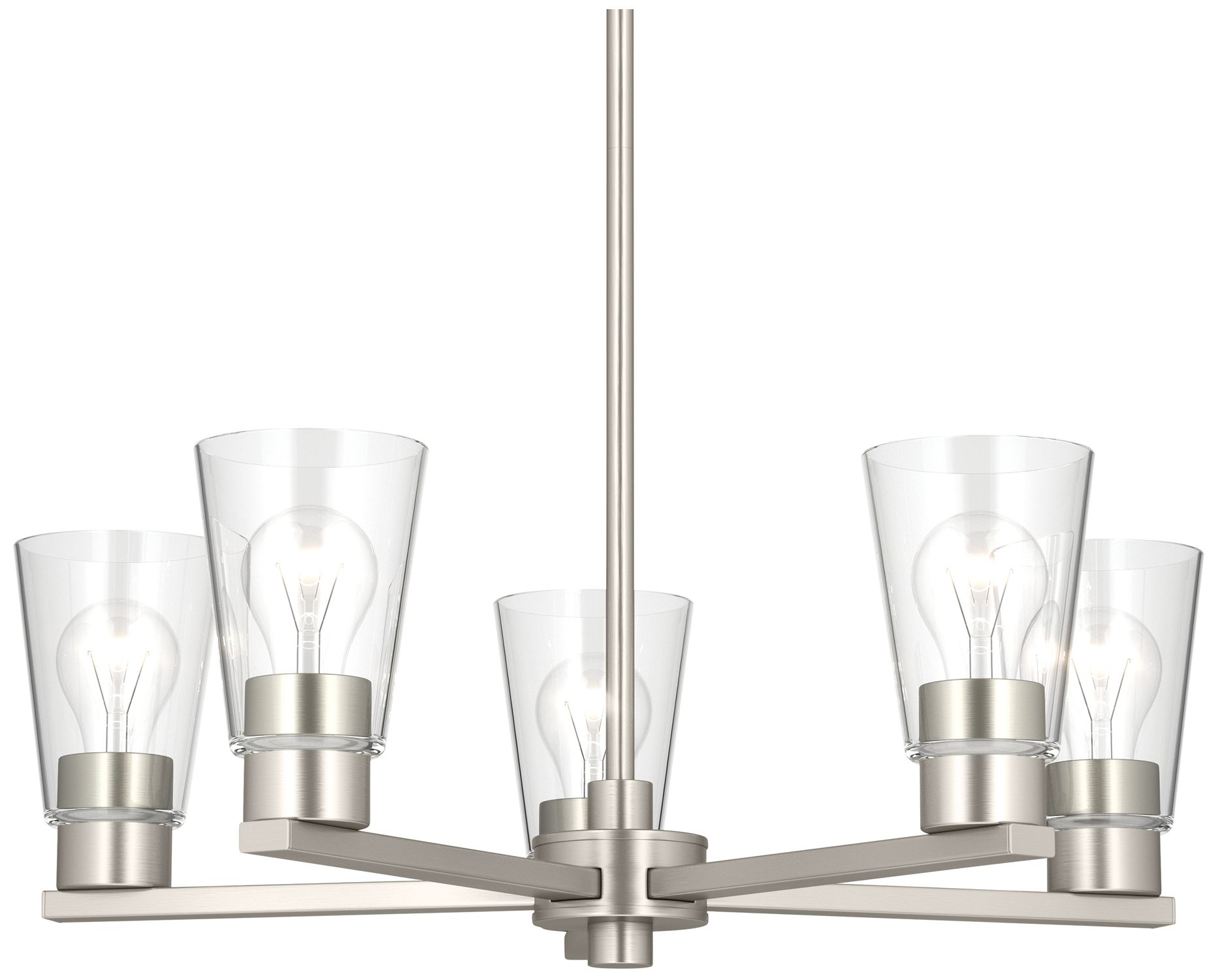 Image 7 Kichler Stamos 24" 5-Light Chandelier with Clear Glass in Brushed Nickel more views