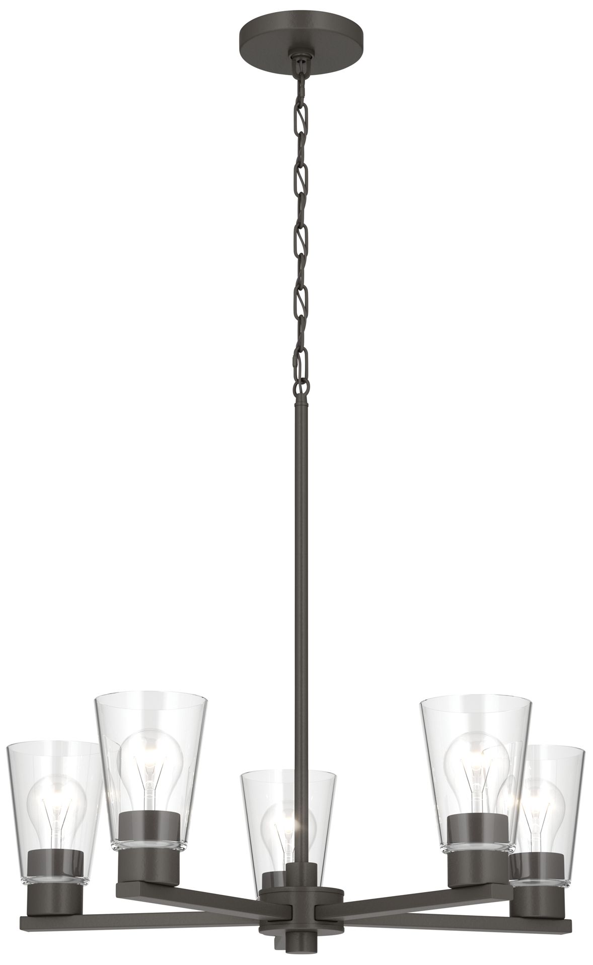 Image 3 Kichler Stamos 24" 5-Light Chandelier with Clear Glass in Olde Bronze more views