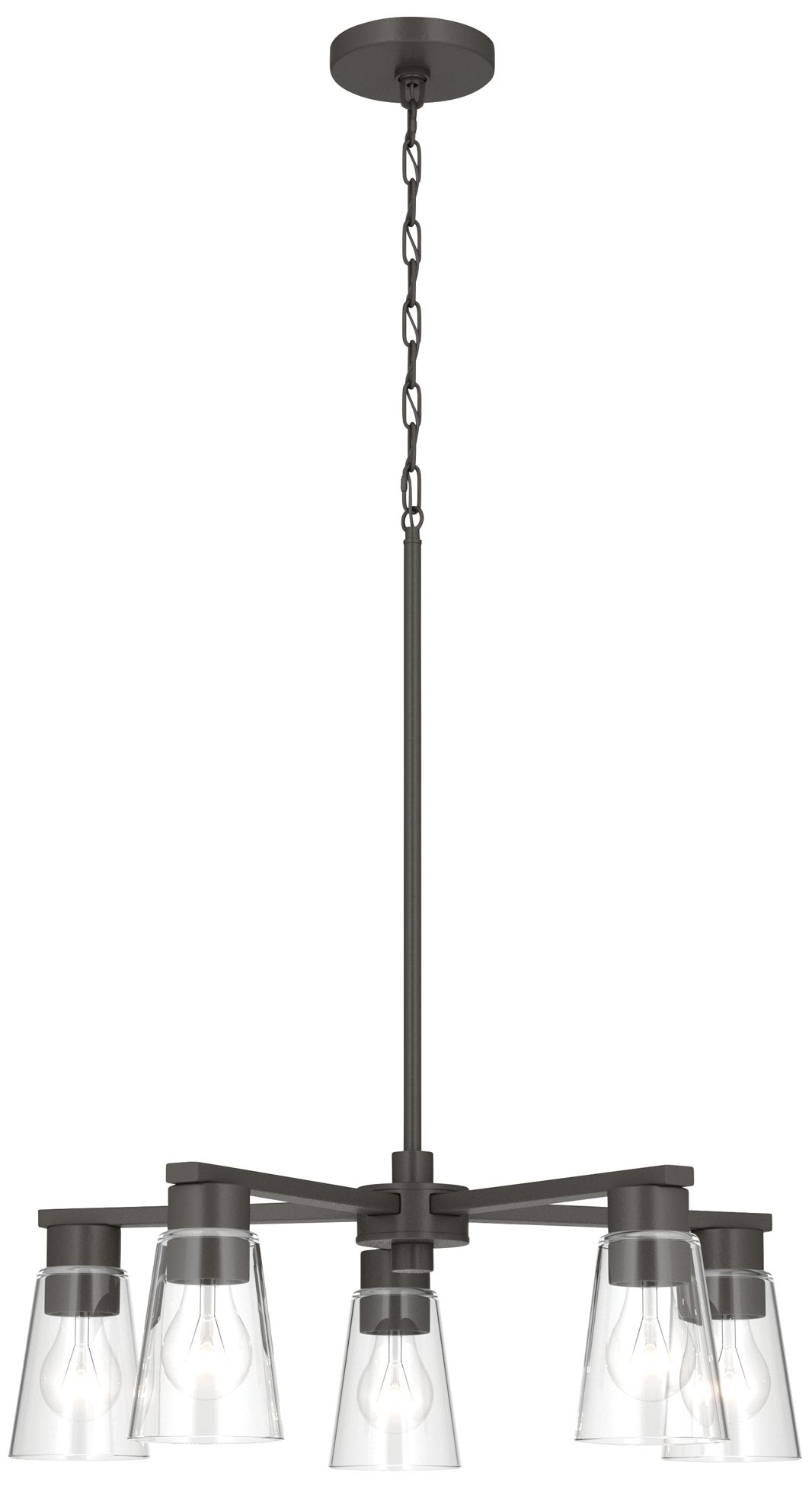 Image 4 Kichler Stamos 24" 5-Light Chandelier with Clear Glass in Olde Bronze more views