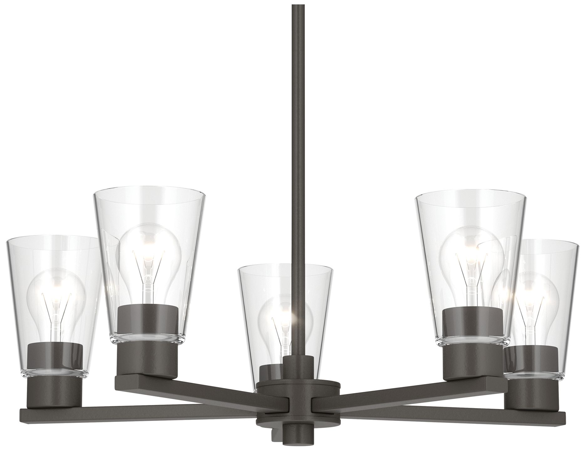 Image 7 Kichler Stamos 24" 5-Light Chandelier with Clear Glass in Olde Bronze more views