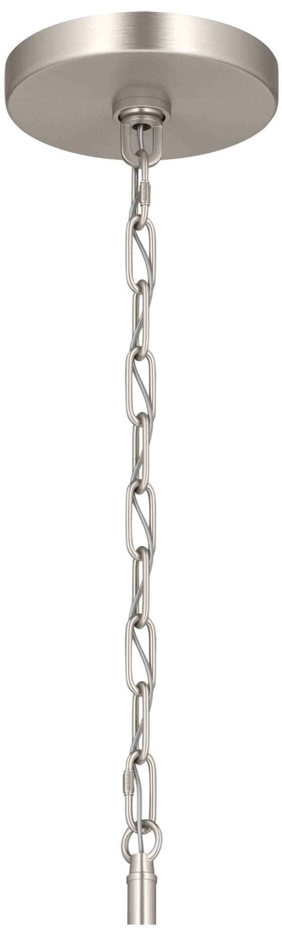 Image 5 Kichler Stamos 24" 9-Light 2-Tier Brushed Nickel Chandelier w/Clear Glass more views