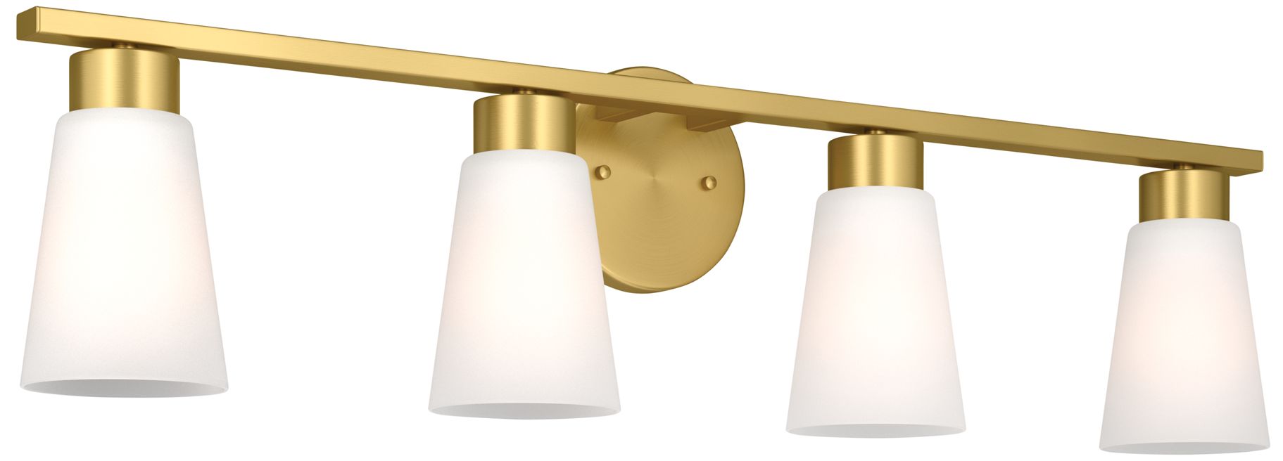 Kichler Stamos 31.25" 4-Light Brushed Gold Vanity Light Satin Etched Glass