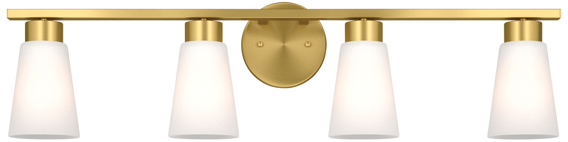 Image 6 Kichler Stamos 31.25" 4-Light Brushed Gold Vanity Light Satin Etched Glass more views