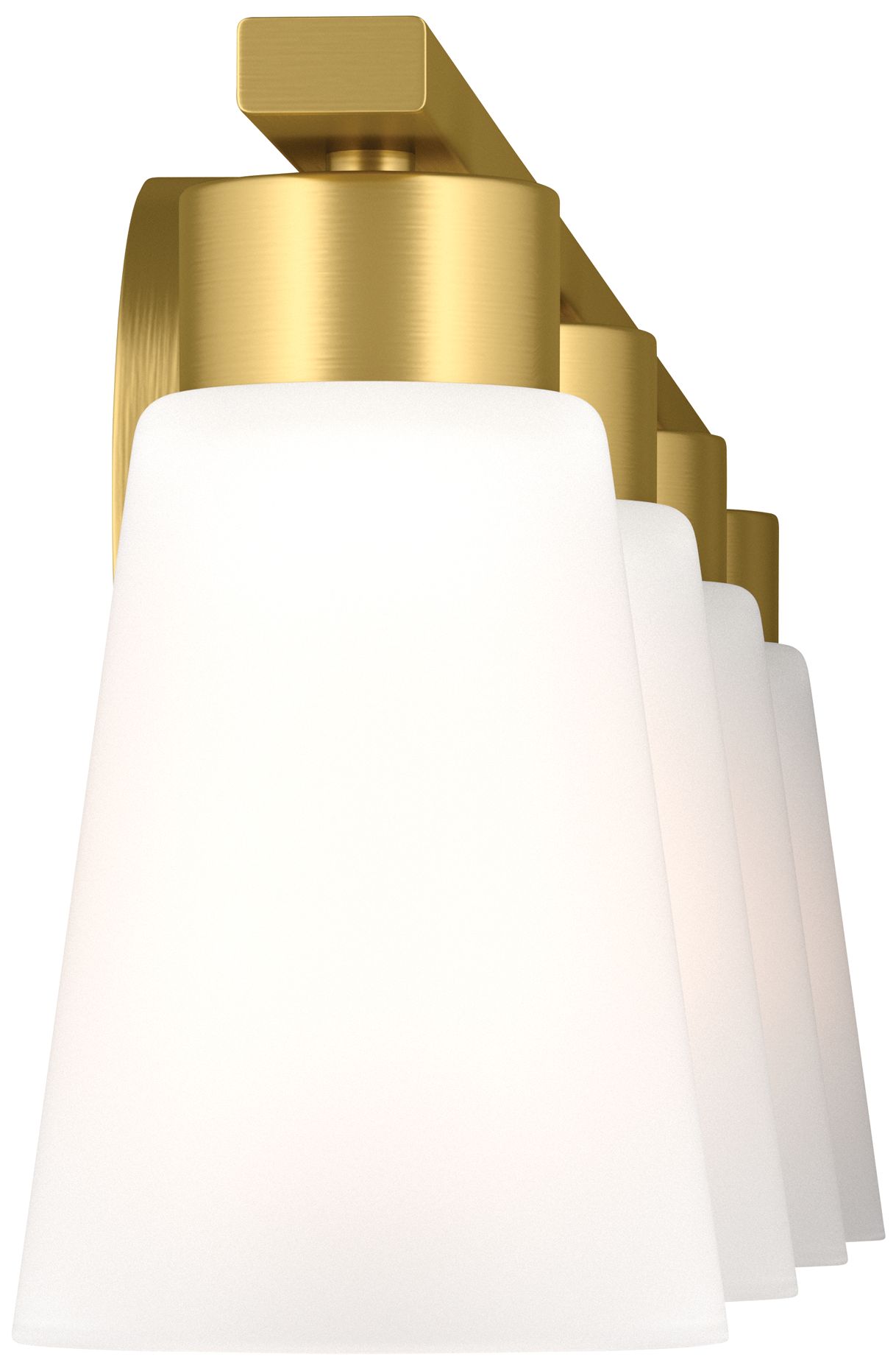 Image 7 Kichler Stamos 31.25" 4-Light Brushed Gold Vanity Light Satin Etched Glass more views