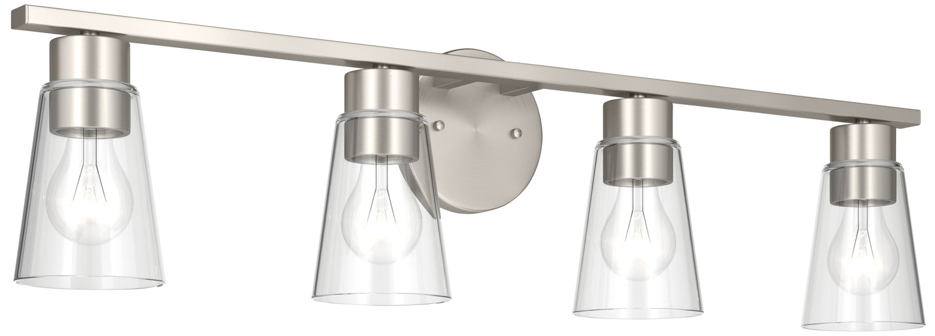 Kichler Stamos 31.25" 4-Light Brushed Nickel Vanity Light with Clear Glass
