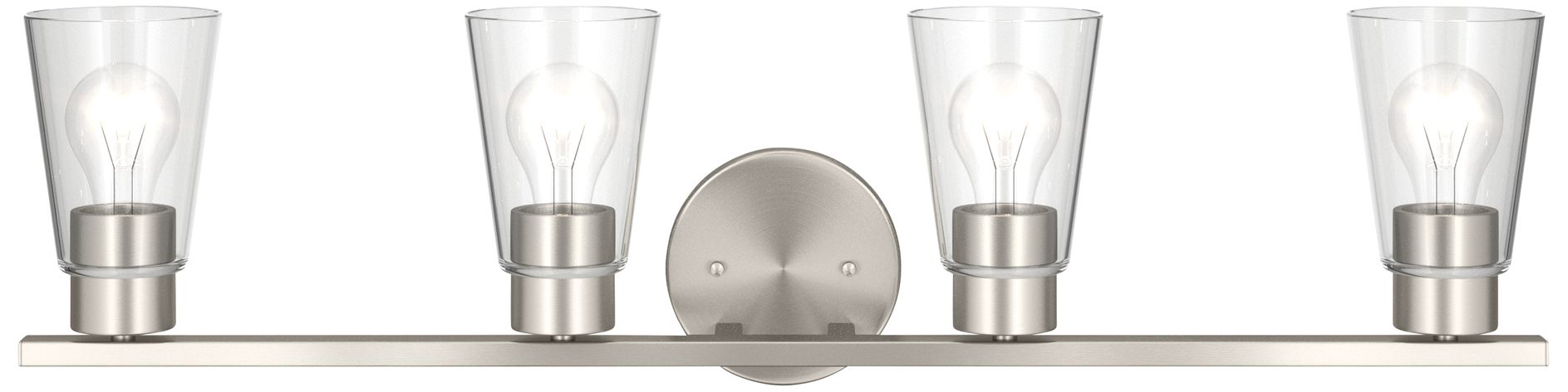 Image 3 Kichler Stamos 31.25" 4-Light Brushed Nickel Vanity Light with Clear Glass more views