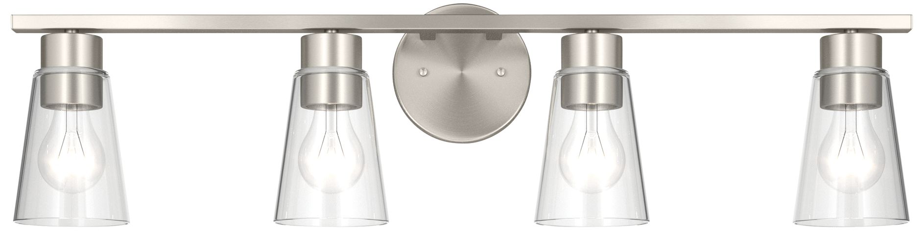 Image 6 Kichler Stamos 31.25" 4-Light Brushed Nickel Vanity Light with Clear Glass more views