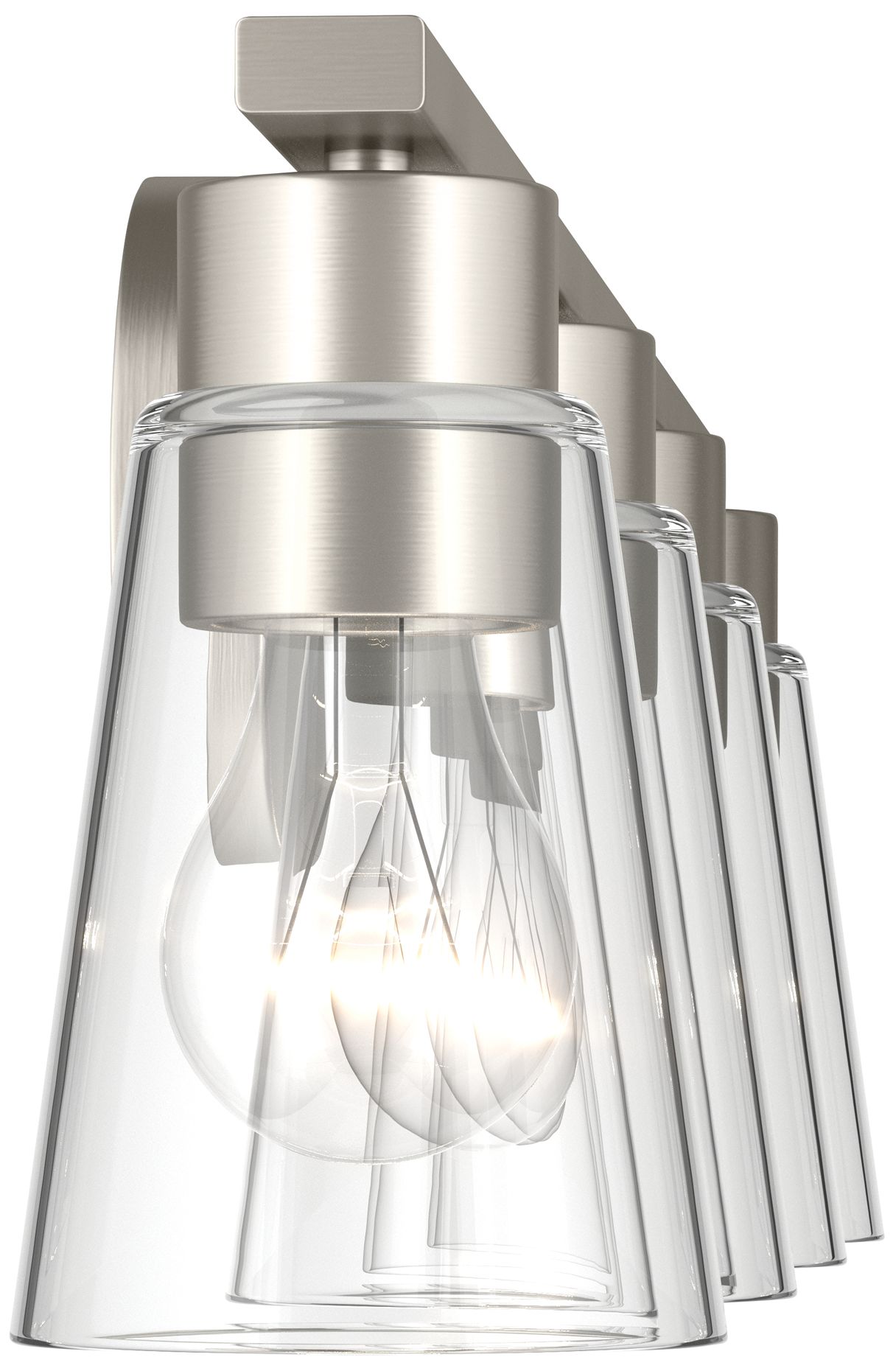Image 7 Kichler Stamos 31.25" 4-Light Brushed Nickel Vanity Light with Clear Glass more views