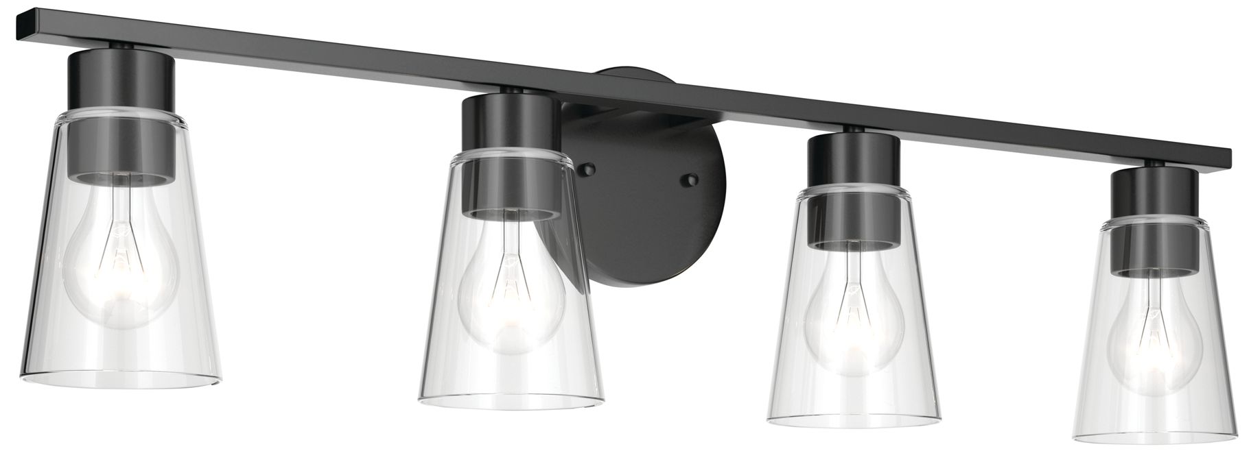 Kichler Stamos 31.25" 4-Light Vanity Light with Clear Glass in Black