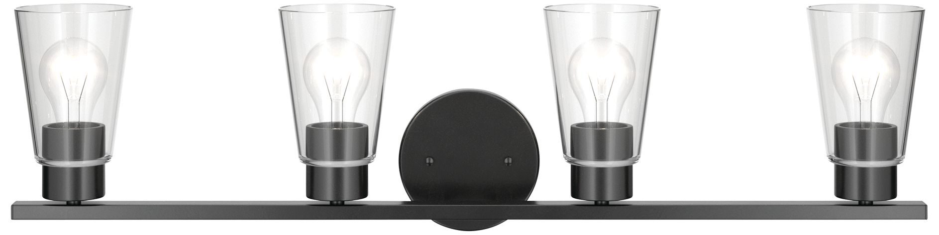 Image 3 Kichler Stamos 31.25" 4-Light Vanity Light with Clear Glass in Black more views
