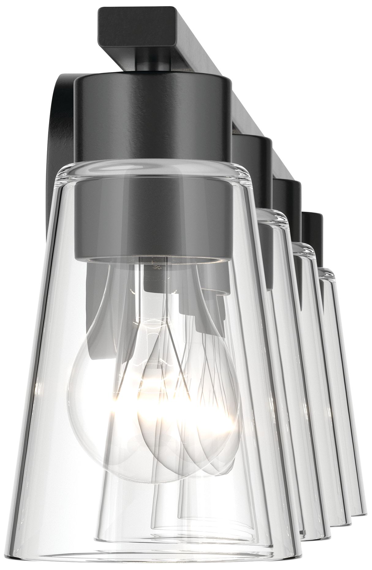 Image 7 Kichler Stamos 31.25" 4-Light Vanity Light with Clear Glass in Black more views