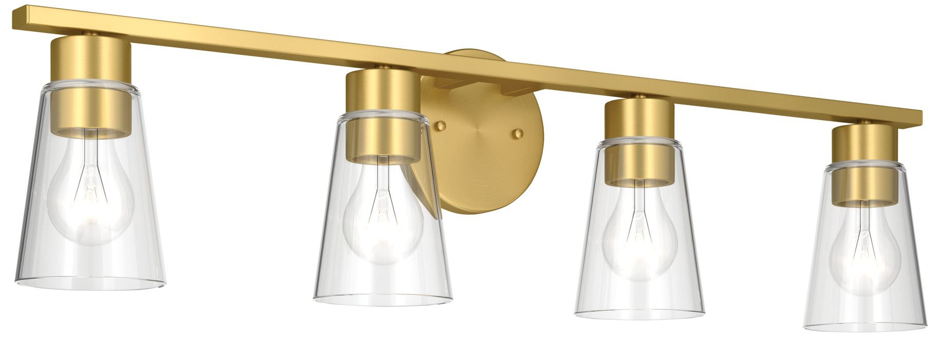 Kichler Stamos 31.25" 4-Light Vanity Light with Clear Glass in Brushed Gold
