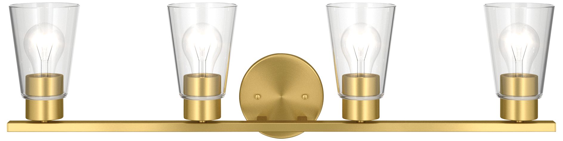 Image 3 Kichler Stamos 31.25" 4-Light Vanity Light with Clear Glass in Brushed Gold more views