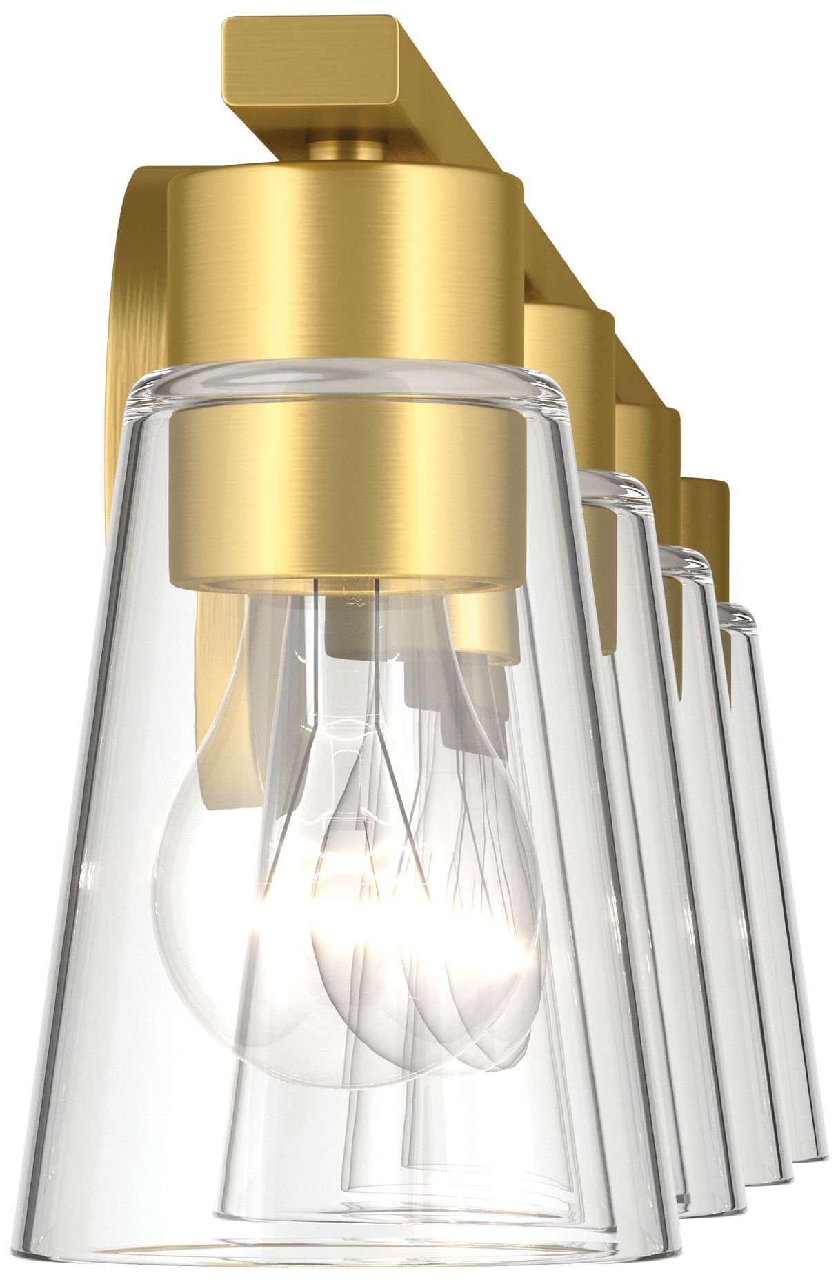 Image 7 Kichler Stamos 31.25" 4-Light Vanity Light with Clear Glass in Brushed Gold more views