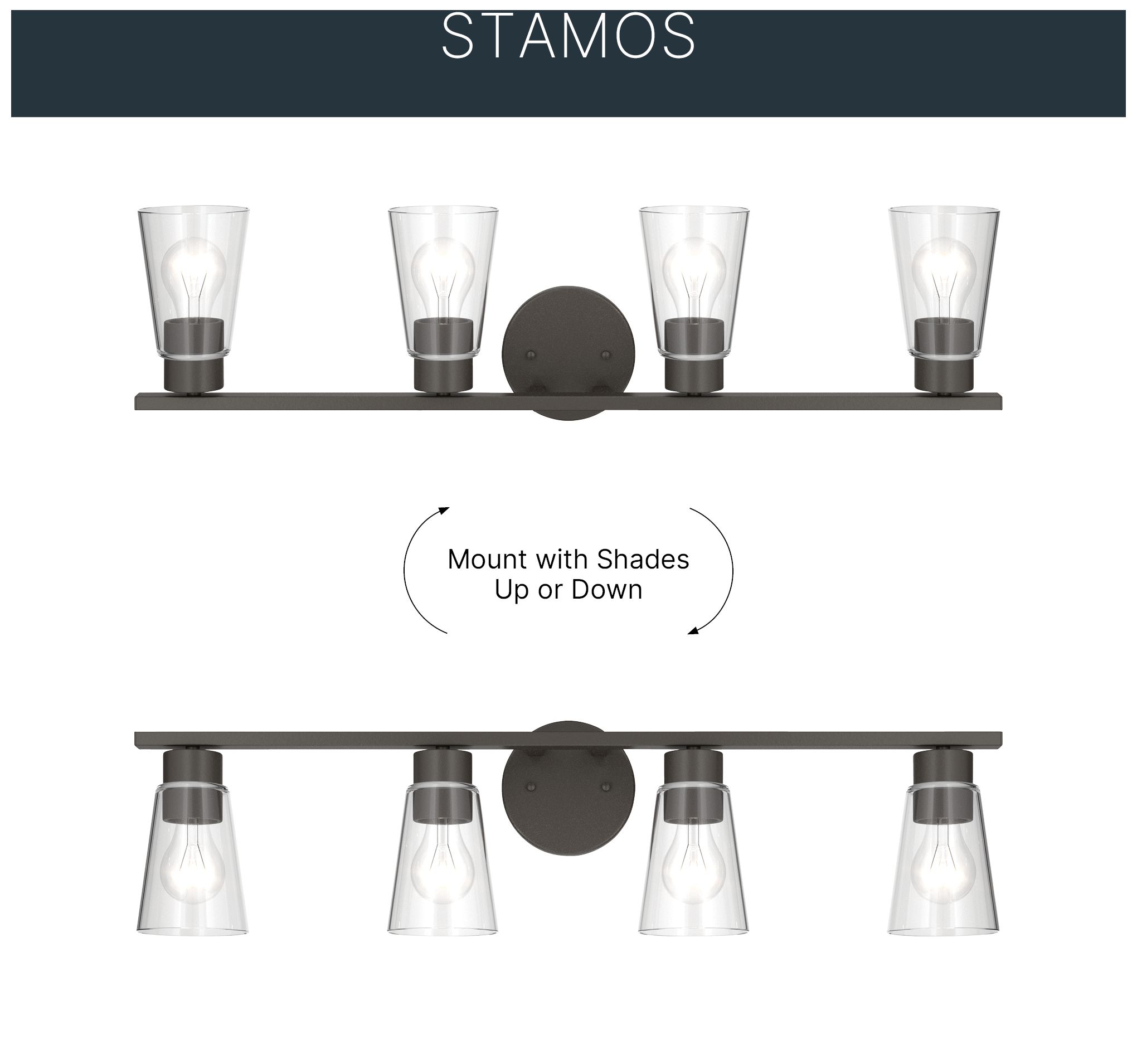 Image 5 Kichler Stamos 31.25" 4-Light Vanity Light with Clear Glass in Olde Bronze more views