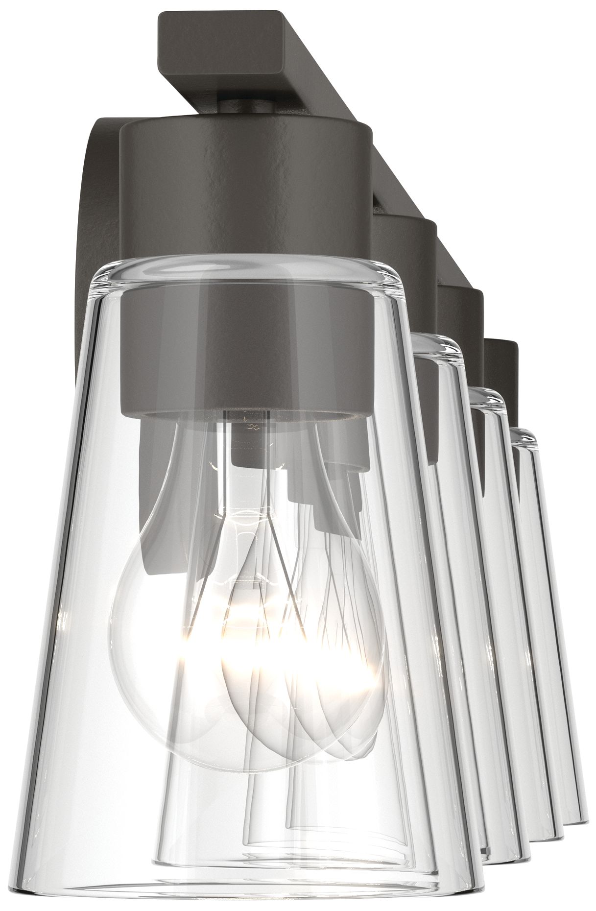 Image 7 Kichler Stamos 31.25" 4-Light Vanity Light with Clear Glass in Olde Bronze more views