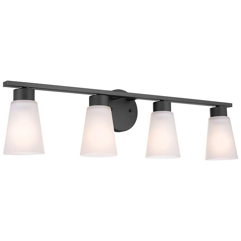 Image 2 Kichler Stamos 31 1/4" Wide Black 4-Light Vanity Bath Light