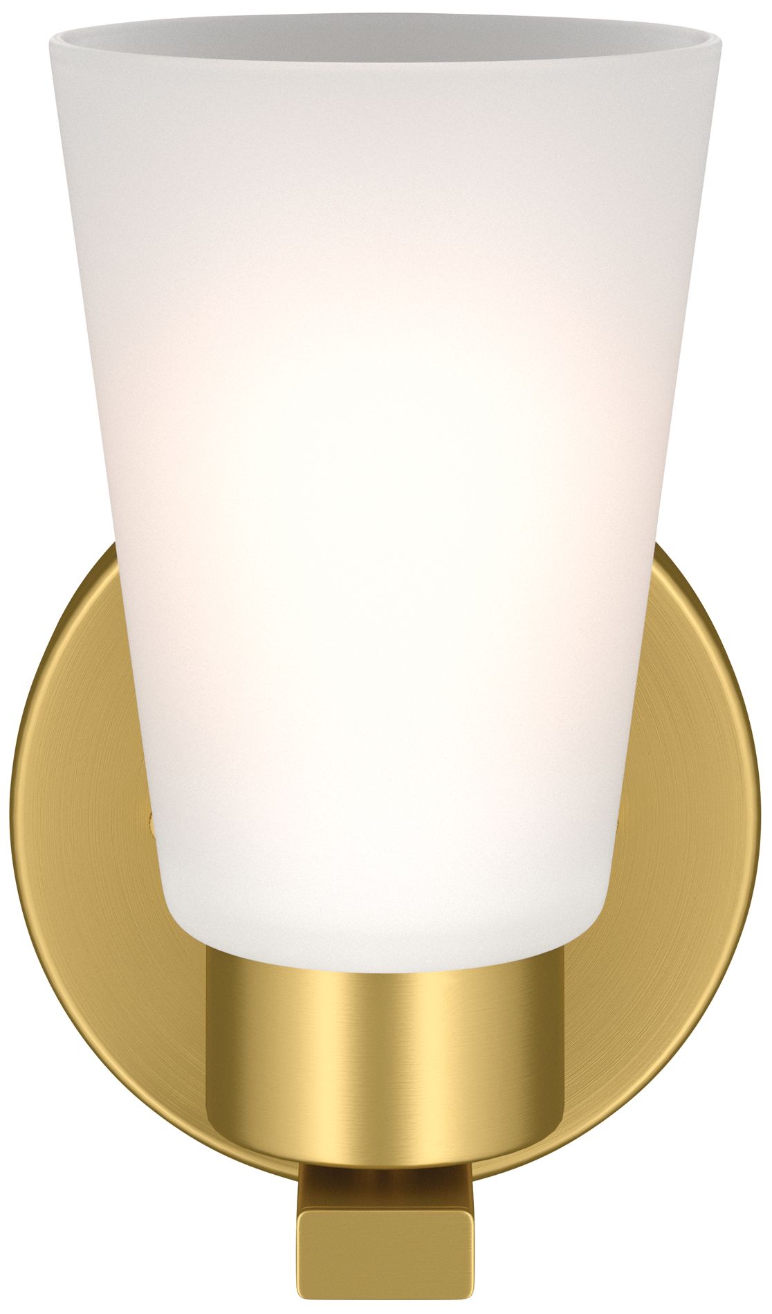 Image 3 Kichler Stamos 8" 1-Light Brushed Gold Wall Sconce with Satin Etched Glass more views