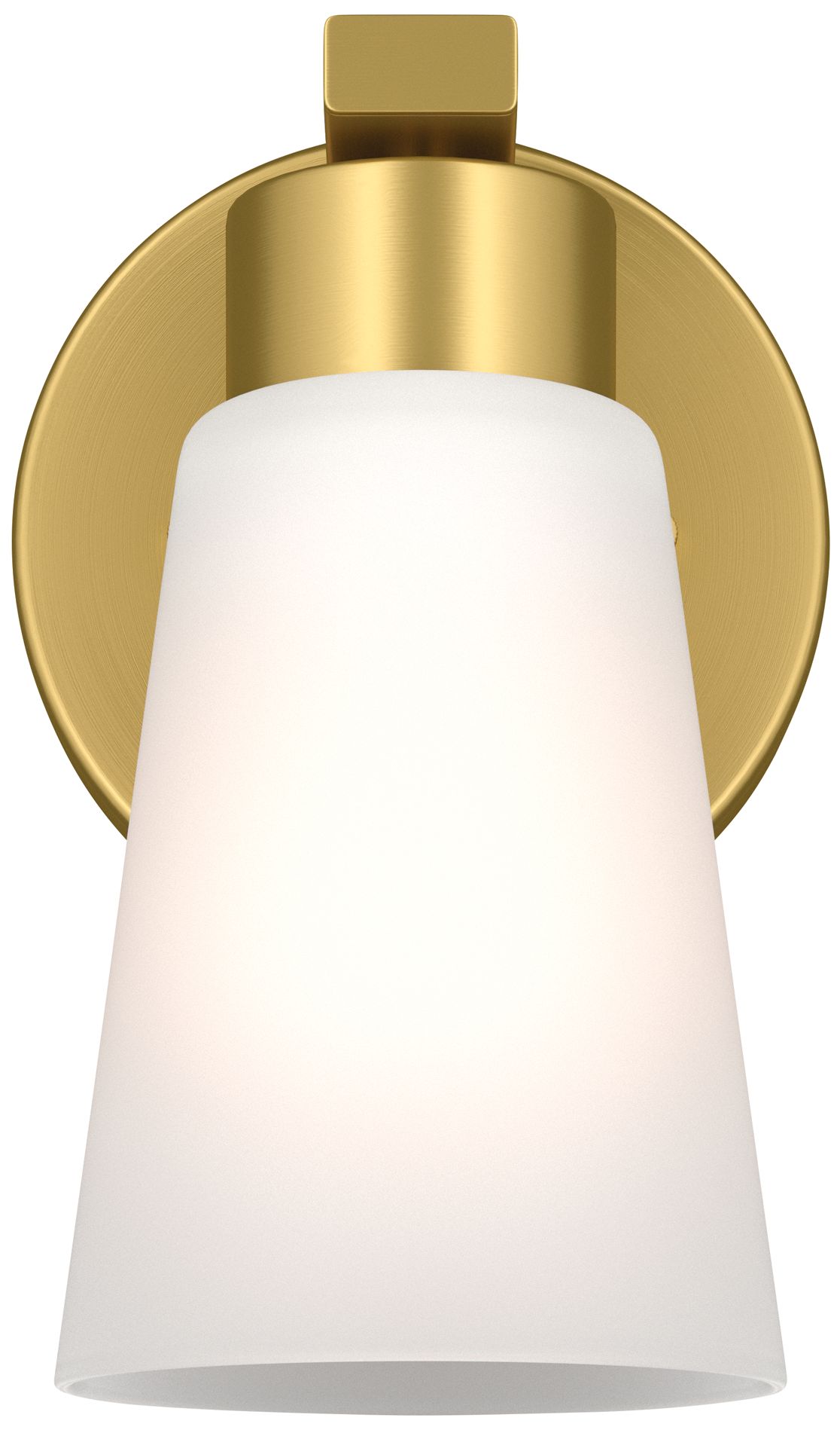 Image 6 Kichler Stamos 8" 1-Light Brushed Gold Wall Sconce with Satin Etched Glass more views