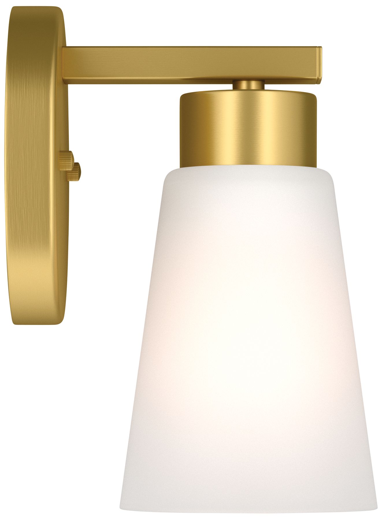 Image 7 Kichler Stamos 8" 1-Light Brushed Gold Wall Sconce with Satin Etched Glass more views