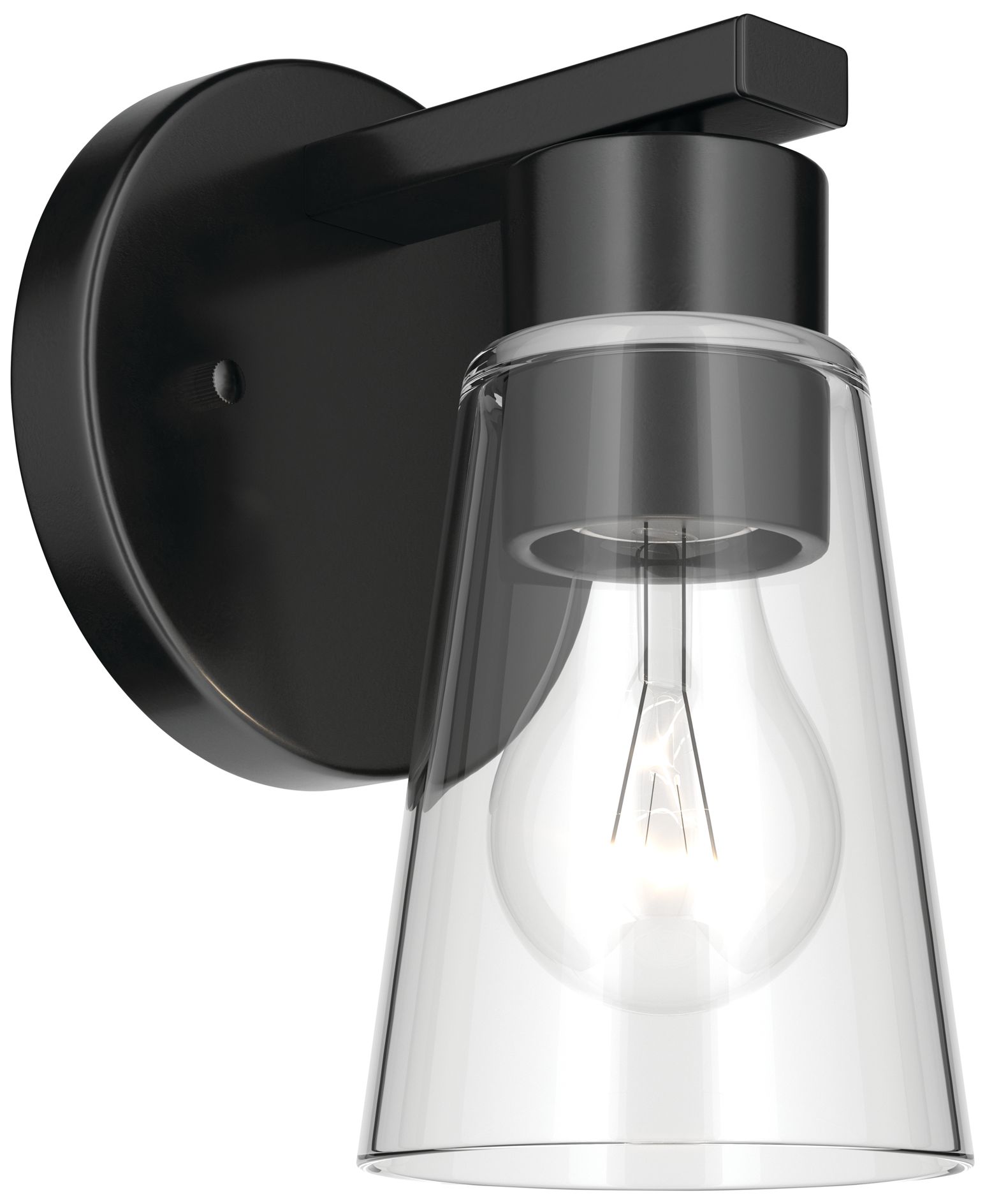 Kichler Stamos 8" 1-Light Wall Sconce with Clear Glass in Black